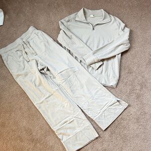 Women's Pact Organic Cotton Quarter Zip & Wide Leg Travel Set